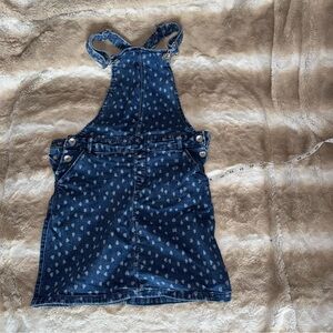 Stylish Denim Heart Pattern Jumper Dress